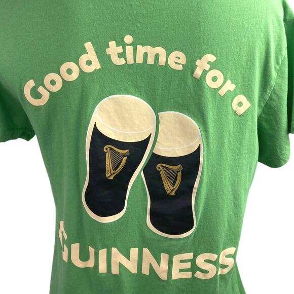Guinness Green Good Time For A Guinness Short Sleeve Graphic Tee T-Shirt Top M - Picture 4 of 5